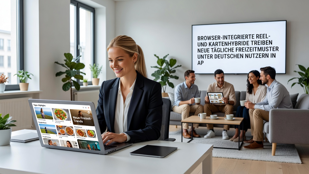 Deutsche Nutzer interagieren mit browserintegrierten Reel- und Kartenhybriden während einer täglichen Freizeitphase